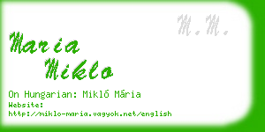 maria miklo business card